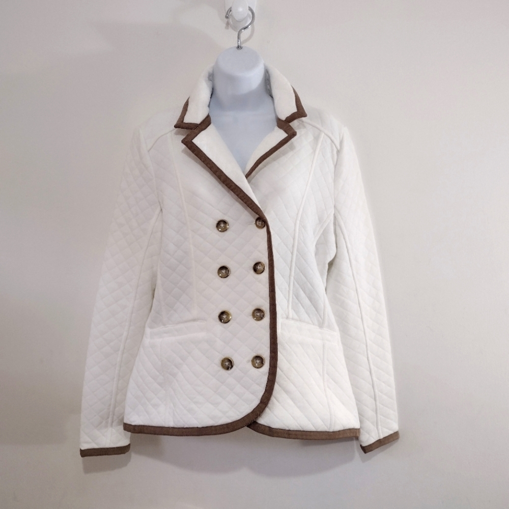 Fairway & Greene Pippa Blazer Women L Quilted Double Breasted